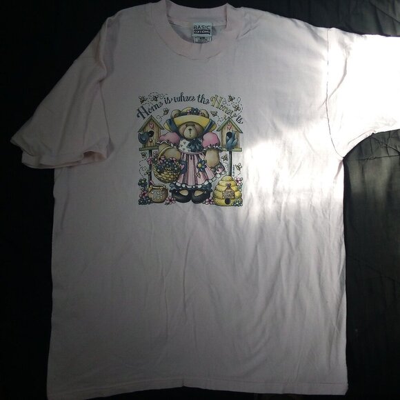 Vintage Air Waves Teddy Bear Home Is Where The Honey Is T-Shirt - Picture 2 of 8